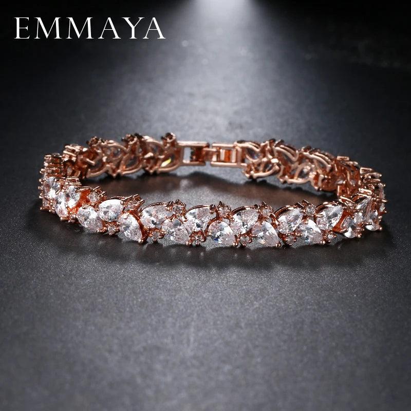 Unique Rose Charm Crystal Bracelet for Women