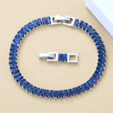 Mark Green CZ Charm Bracelet Bangle Adjustable Length 18+2 CM 6 Colors