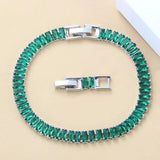Mark Green CZ Charm Bracelet Bangle Adjustable Length 18+2 CM 6 Colors