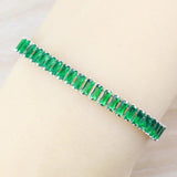 Mark Green CZ Charm Bracelet Bangle Adjustable Length 18+2 CM 6 Colors