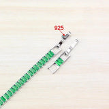 Mark Green CZ Charm Bracelet Bangle Adjustable Length 18+2 CM 6 Colors