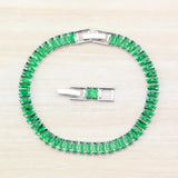 Mark Green CZ Charm Bracelet Bangle Adjustable Length 18+2 CM 6 Colors