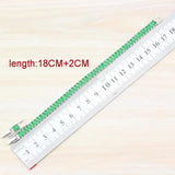 Mark Green CZ Charm Bracelet Bangle Adjustable Length 18+2 CM 6 Colors