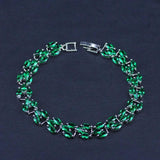 Leaf Shape CZ Crystal Stone Wedding Bracelets & Bangle For Brides