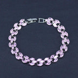 Leaf Shape CZ Crystal Stone Wedding Bracelets & Bangle For Brides
