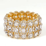 Vintage Metal Crystal Wedding Bangles Men Women Jewelry