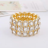 Vintage Metal Crystal Wedding Bangles Men Women Jewelry