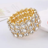 Vintage Metal Crystal Wedding Bangles Men Women Jewelry