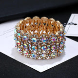 Vintage Metal Crystal Wedding Bangles Men Women Jewelry