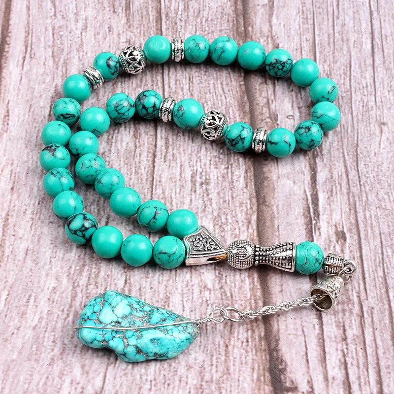 8mm Stone Beads Round 33 Prayer Beads Bracelet Islamic Tasbih Rosary