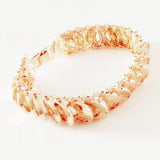 Bracelet 585 Rose Women Jewelry 20 CM Long Hand Catenary Link Wide Bracelets