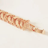 Bracelet 585 Rose Women Jewelry 20 CM Long Hand Catenary Link Wide Bracelets