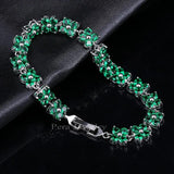Pera Lovely 4 Leaf Flower CZ Women Bracelet Red Stone B008