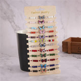 12Pcs Evil Eye Animal Beaded Bracelet Set for Women Girls Child Gift