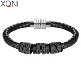 Steel/Black/Rose Geometric Bracelet Men Women Retro Jewelry