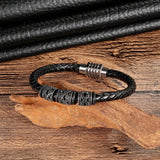 Steel/Black/Rose Geometric Bracelet Men Women Retro Jewelry