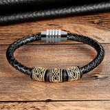 Steel/Black/Rose Geometric Bracelet Men Women Retro Jewelry