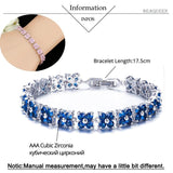 Summer Four Leaf Clover Flower Dark CZ Stone Bracelet