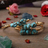 Turquoise Stone Copper Wire Cuff Bracelet