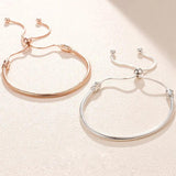 5Pcs Silver Plated Adjustable Charm Bracelets for Women