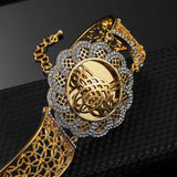 Muslim Islam Wedding Gift Vintage Golden Flower Wide Sleeve Bracelet