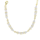 Silver Geometric CZ Paved Wedding Choker Necklace for Women