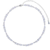 Silver Geometric CZ Paved Wedding Choker Necklace for Women