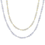 Silver Geometric CZ Paved Wedding Choker Necklace for Women