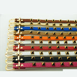 Korea Punk Style Rivets PU Leather Bracelet Stainless Steel Cuff
