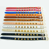 Korea Punk Style Rivets PU Leather Bracelet Stainless Steel Cuff