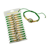 Christian Glass Bead Bracelet Crystal Religious Adjustable