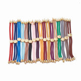 5pcs Nylon Twisted Cord Slider Bracelet with Brass Findings