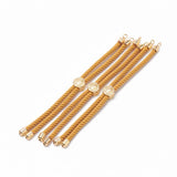 5pcs Nylon Twisted Cord Slider Bracelet with Brass Findings