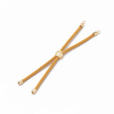 5pcs Nylon Twisted Cord Slider Bracelet with Brass Findings
