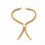 5pcs Nylon Twisted Cord Slider Bracelet with Brass Findings