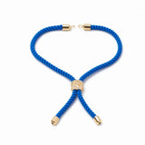5pcs Nylon Twisted Cord Slider Bracelet with Brass Findings