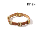 Stainless Steel Snake Style Leather Bangle for Women