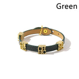 Stainless Steel Snake Style Leather Bangle for Women