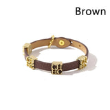 Stainless Steel Snake Style Leather Bangle for Women