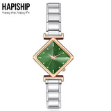 Square Colour Watch Stainless Steel Bangle for Women