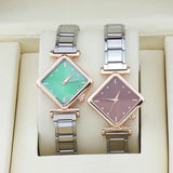 Square Colour Watch Stainless Steel Bangle for Women