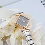 Square Colour Watch Stainless Steel Bangle for Women