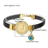 Muhammad Coin Bracelet Muslim Islam God Allah Cuff Devil's Eye Bracelet
