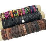 20Pcs/Lot Retro Vintage Leather Bracelets Bangle Mix Styles Adjustable