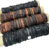 20Pcs/Lot Retro Vintage Leather Bracelets Bangle Mix Styles Adjustable