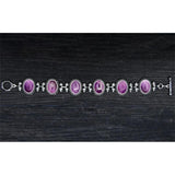 Natural Stone Amethysts Women Bracelet Silver Plated Purple Jewelry
