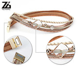 Ladies Bracelet with Peace Charms and Clear Crystal Stones