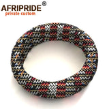 African Print Wood Bangles for Women AFRIPRIDE Bazin Richi 7cm Width