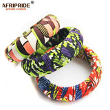 African Print Wood Bangles for Women AFRIPRIDE Bazin Richi 7cm Width