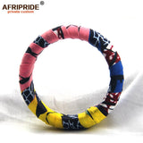 African Print Wood Bangles for Women AFRIPRIDE Bazin Richi 7cm Width